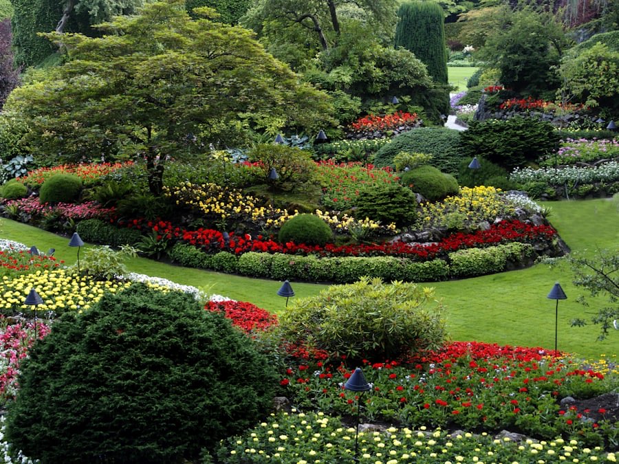 Paysagiste au travail dans un jardin