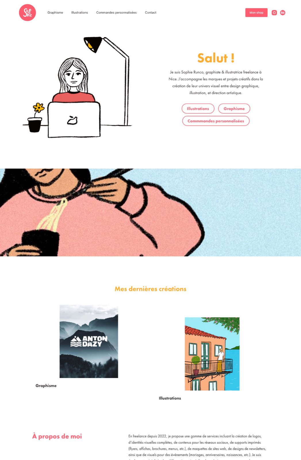 Page d'accueil du site sophie-illustrations.com